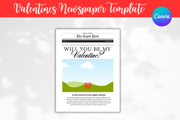 Download Valentines Newspaper Canva Templates - Premium Resources