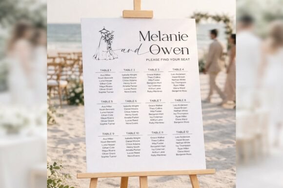 Download Modern Minimal Seating Chart Canva Bd010 - Premium Bundle