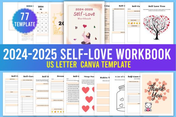 Download 2024-2025 Self-Love Workbook Canva KDP - Elf Collection