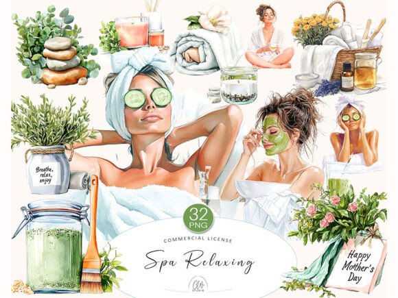 Download Spa Relax Clipart – Self Care &amp; Wellness - Elf Collection