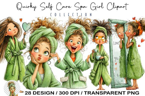 Download Quirky Self Care Spa Girl Clipart - Elf Collection