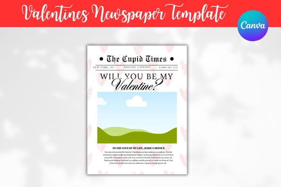 Download Valentines Newspaper Canva Templates - Premium Resources
