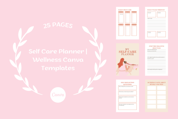 Download Self Care Planner | Wellness Canva - Elf Collection