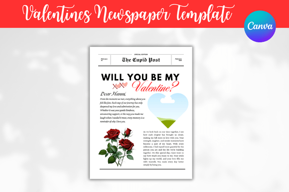 Download Valentines Newspaper Canva Templates - Premium Resources