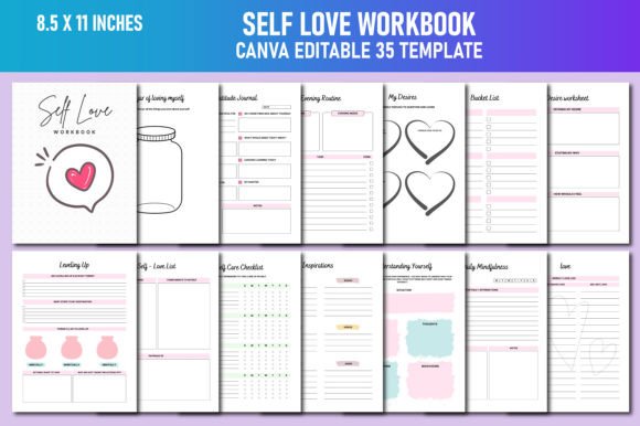 Download Self Love Workbook Canva KDP - Elf Collection