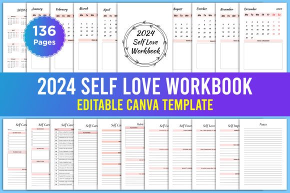 Download 2024 Self Love Workbook Canva Template - Elf Collection