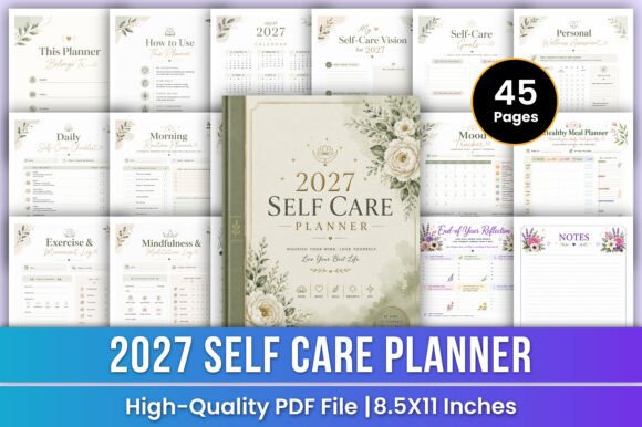 Download 2027 Self Care Planner | Wellness Kdp - Elf Collection