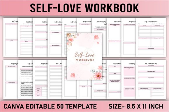 Download Editable Self-Love Workbook Canva - Elf Collection