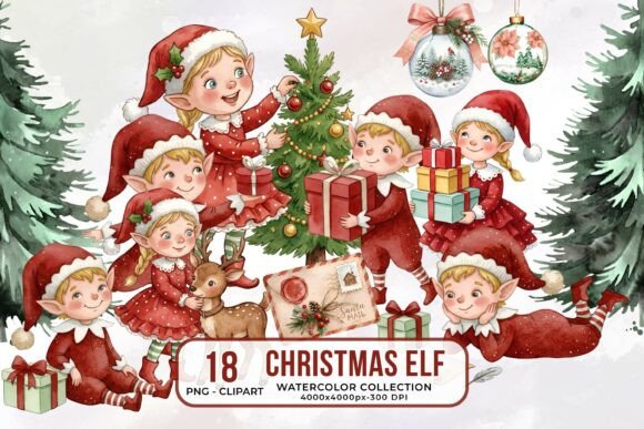 Download Christmas Elf Clipart PNG Bundle - Elf Collection
