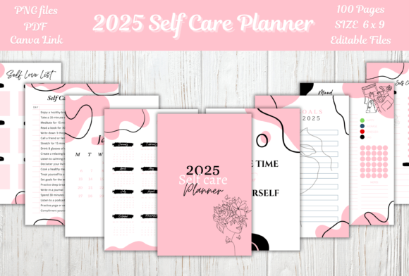 Download Editable 2025 Self Care Planner | KDP - Elf Collection