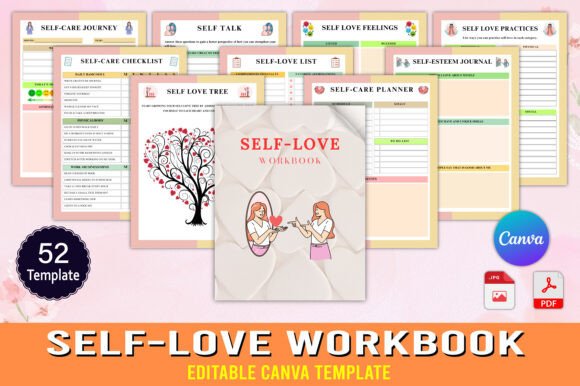 Download Self-Love Workbook Canva Interior - Elf Collection