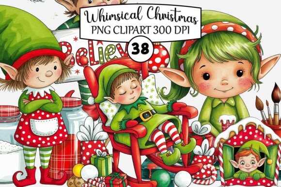 Download Whimsical Christmas Elf Clipart - Elf Collection