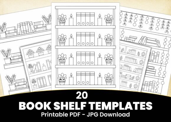 Download 20 Bookshelf Printable Template - Elf Collection