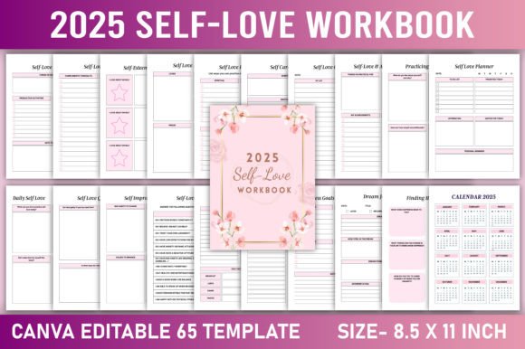 Download Editable 2025 Self-Love Workbook Canva - Elf Collection