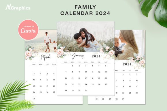 Download Photo Edit 2024 Calendar Canva Template - 2024 calendar canva template Collection